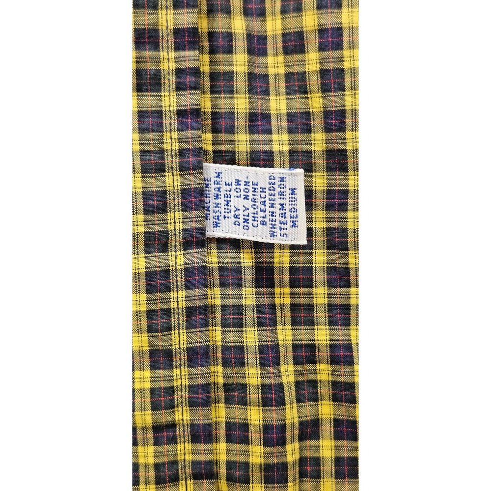 Ralph Lauren Mens XL Yellow Navy Plaid Button Down  Polo Crest Cotton Long‎ Sl - Picture 4 of 8